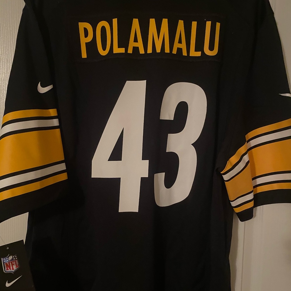 NWT Troy Polamalu #43 Pittsburgh Steelers Jersey - XL - Retired Legend